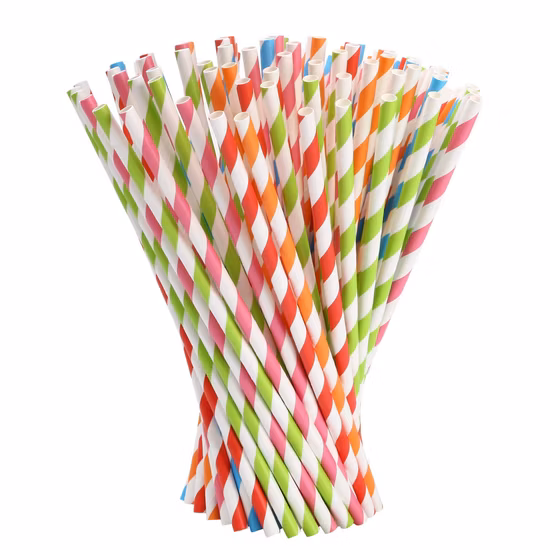 Großhandel farbige Einweg-Strohhalme, abbaubares Papier, Rot und Grün, gemischte Weihnachtsserie