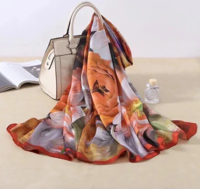 Damen-Strandschal mit Print aus Kunstseide, langer Schal, 180 cm x 90 cm. Großhandel Schals für Damen′ S Hijab